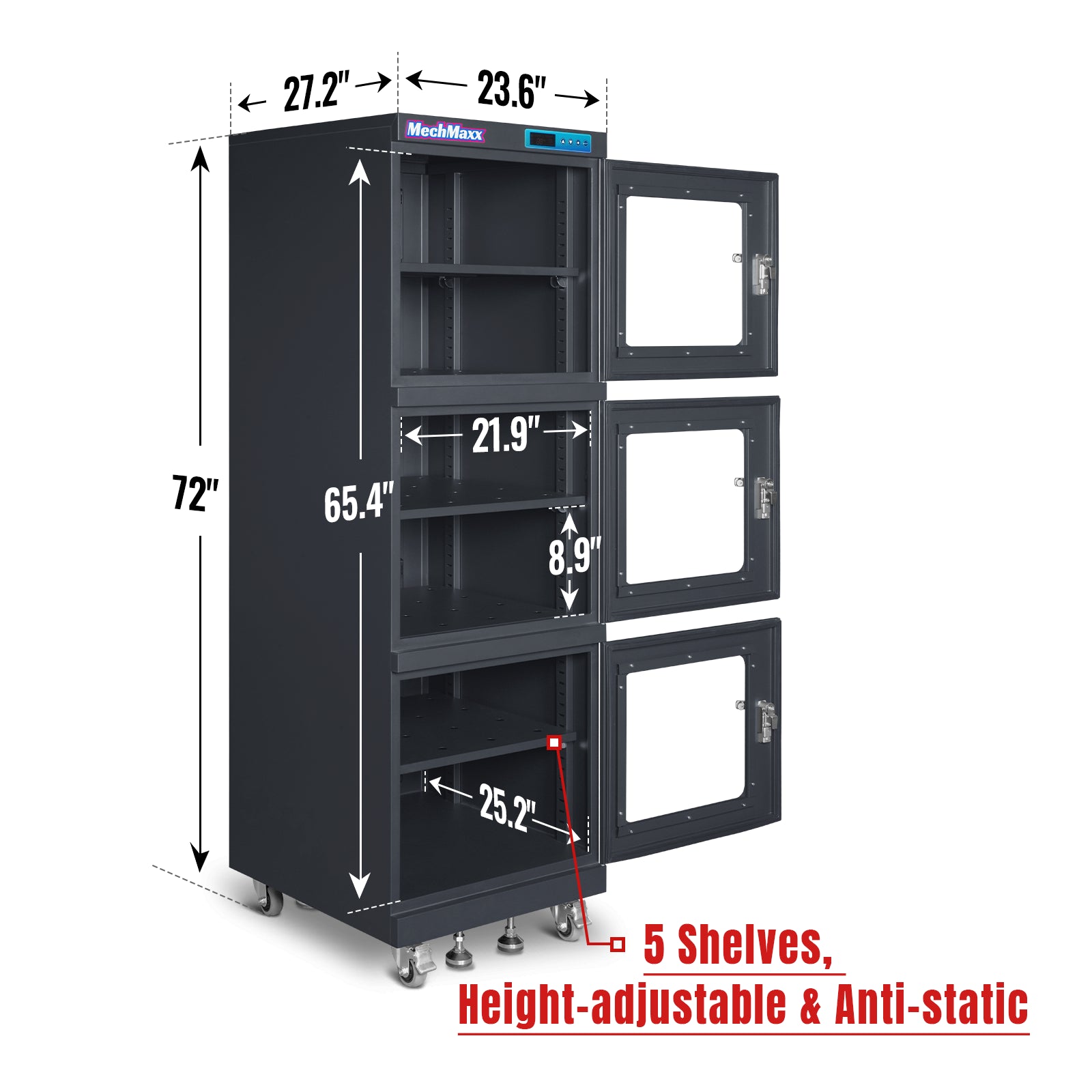 1-10% RH Electronic Dry Cabinet 730L ESD Desiccator Cabinet Ultra-Low Humidity Storage, EDC730C