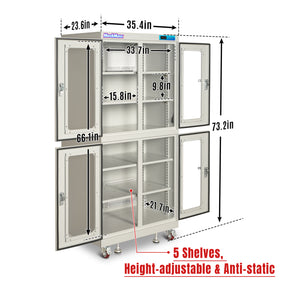 20-60% RH Electronic Dry Cabinet 880L ESD Desiccator Cabinet Low Humidity Storage, White, EDC880AW