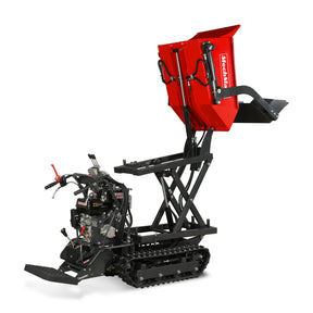 1100lbs Capacity E-Start 10HP 302cc Gas Engine Tracked Dumper Hydraulic Tipping and Lifting with Front Shovel , D50HTFL