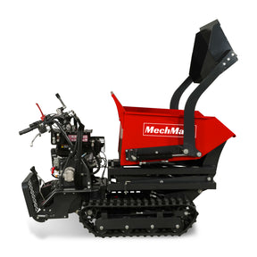 1100lbs Capacity E-Start 10HP 302cc Gas Engine Tracked Dumper Hydraulic Tipping and Lifting with Front Shovel , D50HTFL