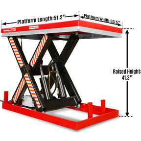 Stationary Powered Hydraulic Lift Table 4400lb Capacity,Platform Size51.2" x 33.5" ,Height41.3"