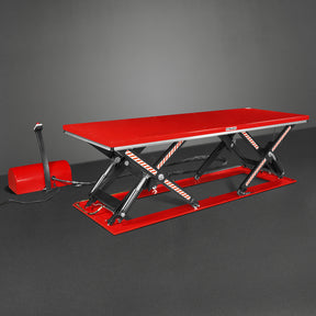 Stationary Electric Hydraulic Parallel Double Scissor Lift Table 6600lb Capacity,Platform Size112.9" x 39.4",Height34.3"