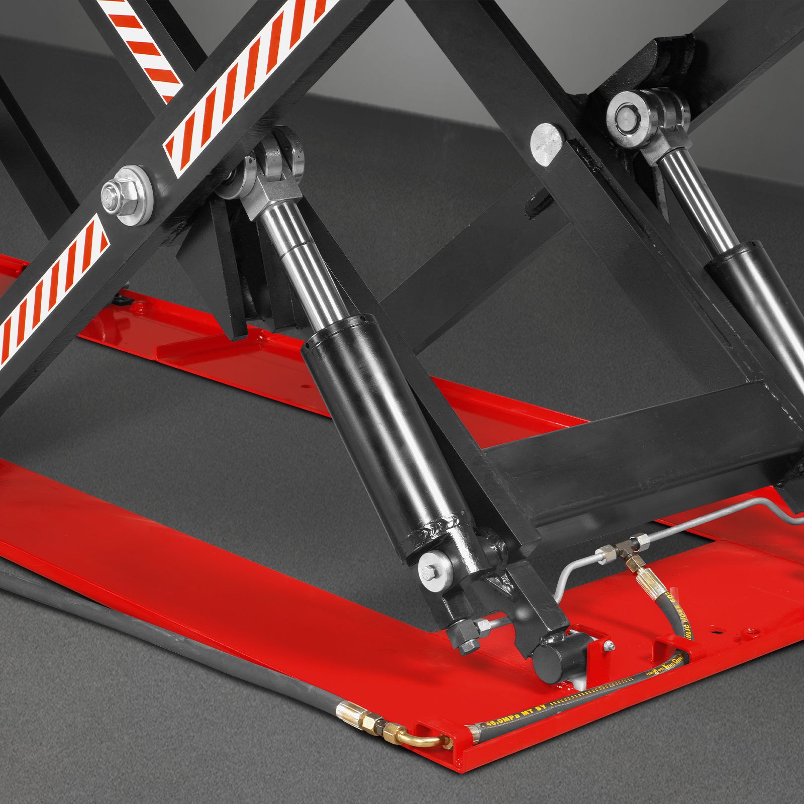 Stationary Electric Hydraulic Parallel Double Scissor Lift Table 6600lb Capacity, Platform Size, 112.9” x 39.4”, Height 34.3”