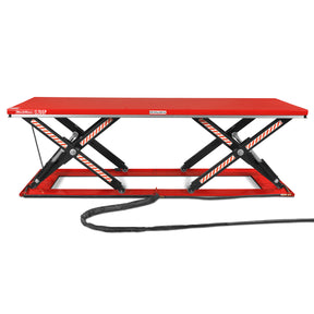 Stationary Electric Hydraulic Parallel Double Scissor Lift Table 6600lb Capacity,Platform Size112.9" x 39.4",Height34.3"