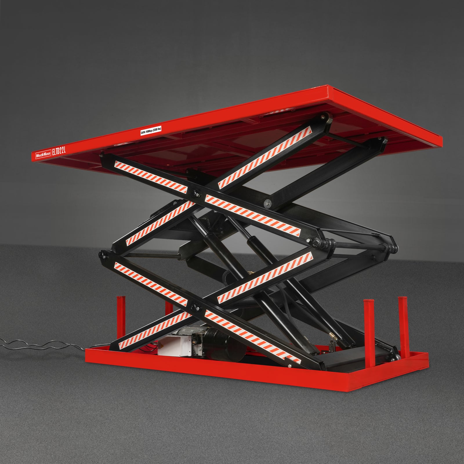 Stationary Powered Hydraulic Double Scissor Lift Table 2200lb Capacity,Platform Size86.6" x 51.2" ,Height94.5"