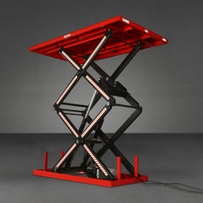 Stationary Powered Hydraulic Double Scissor Lift Table 2200lb Capacity,Platform Size86.6" x 51.2" ,Height94.5"