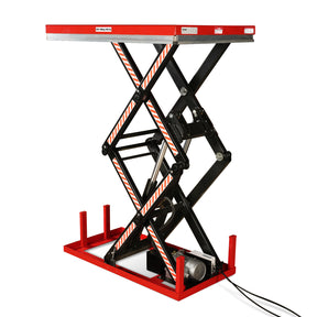 Stationary Electric Hydraulic Double Scissor Lift Table 2200lb Capacity,Platform Size51.2" x 32.3" ,Height70.1"