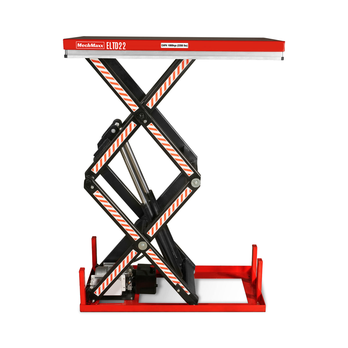 Stationary Electric Double Scissor Lift Table Hydraulic 2200lb Capacity, Platform Size, 51.2” x 32.3”, Height 70.1”