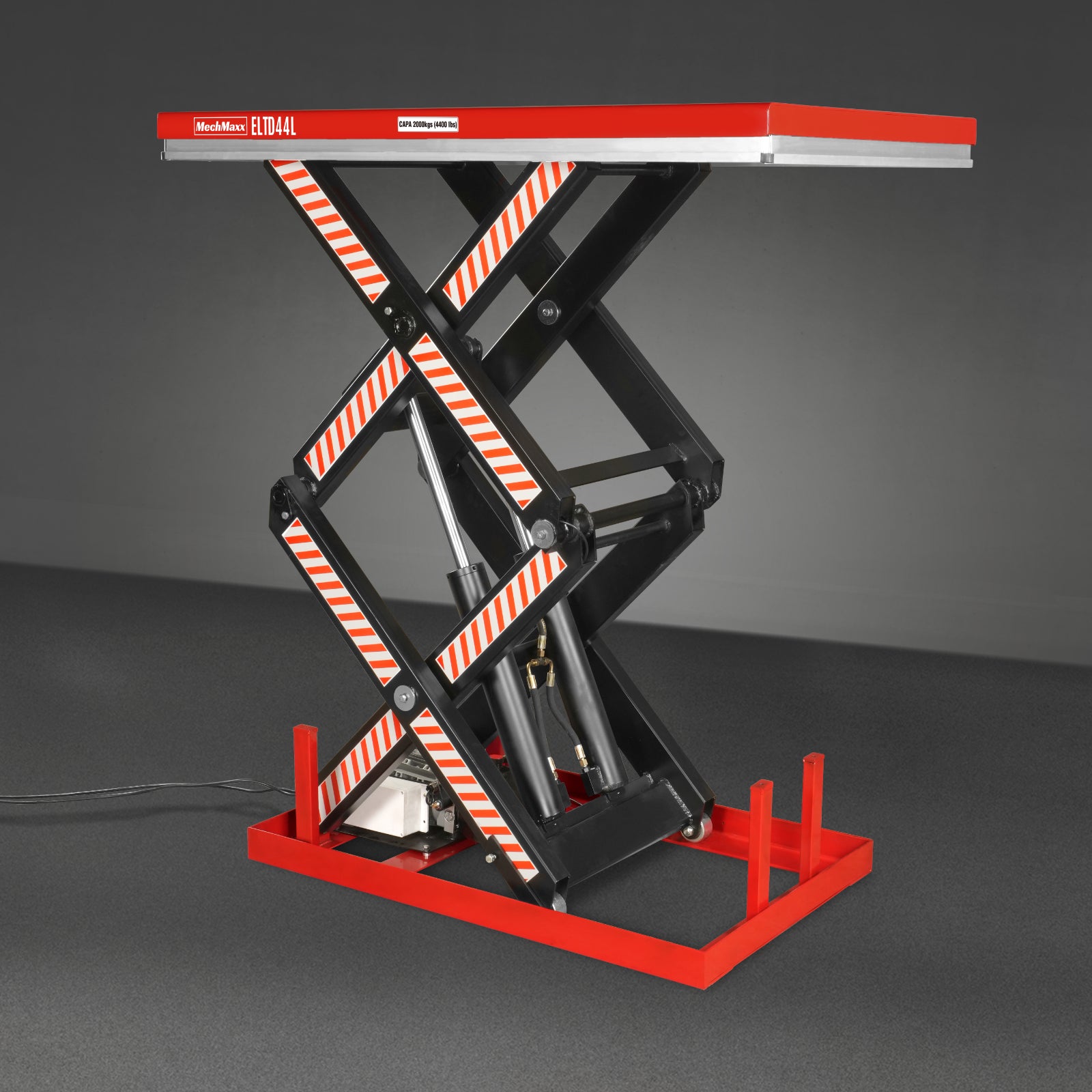 Stationary Electric Hydraulic Double Scissor Lift Table 4400lb Capacity,Platform Size63" x 39.4",Height70.1"