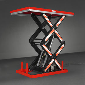 Stationary Electric Hydraulic Double Scissor Lift Table 4400lb Capacity,Platform Size63" x 39.4",Height70.1"