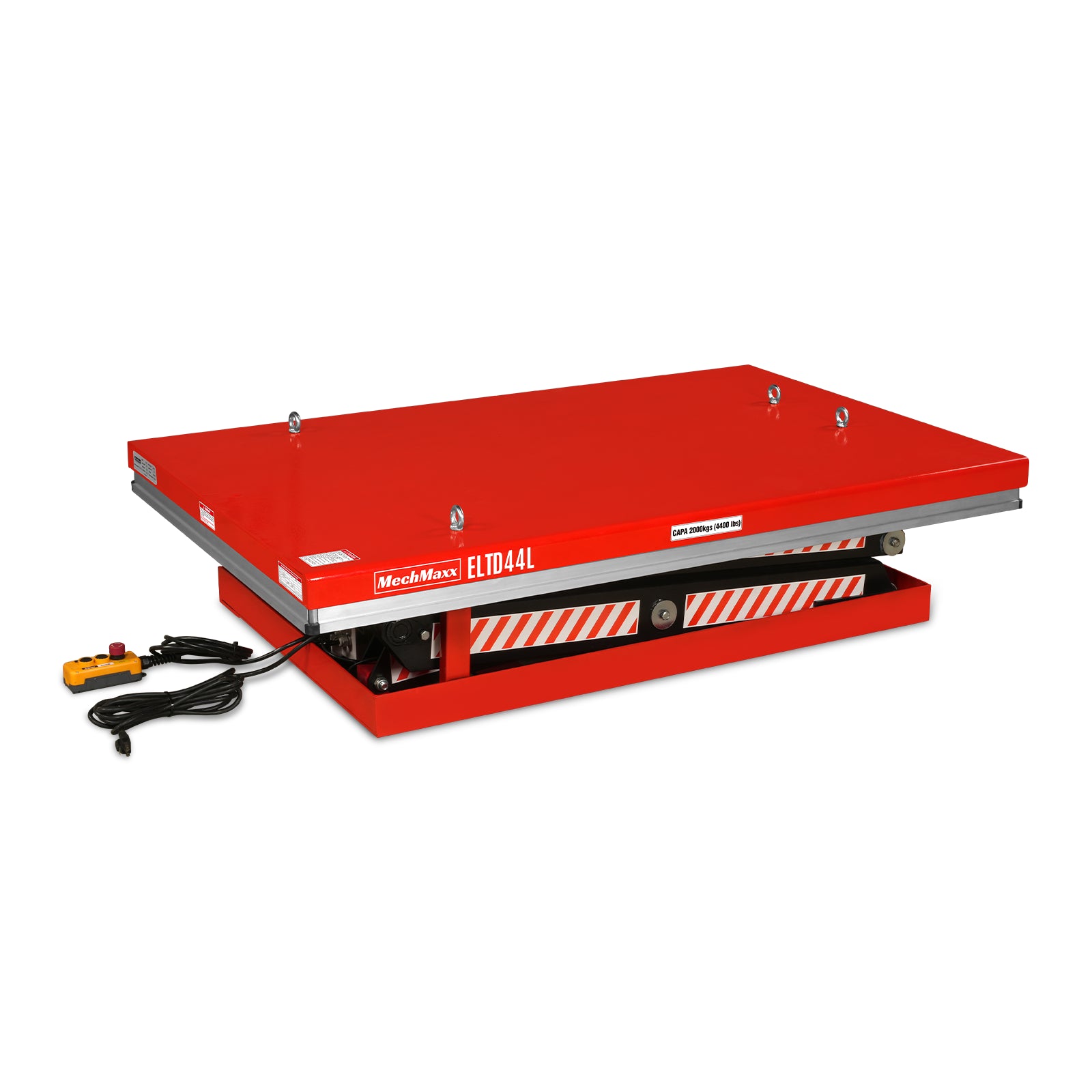 Stationary Electric Hydraulic Double Scissor Lift Table 4400lb Capacity,Platform Size63" x 39.4",Height70.1"