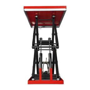 Stationary Electric Hydraulic Double Scissor Lift Table 4400lb Capacity,Platform Size63" x 39.4",Height70.1"