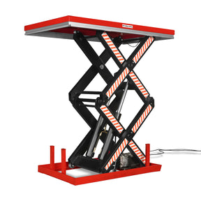 Stationary Electric Hydraulic Double Scissor Lift Table 4400lb Capacity,Platform Size63" x 39.4",Height70.1"