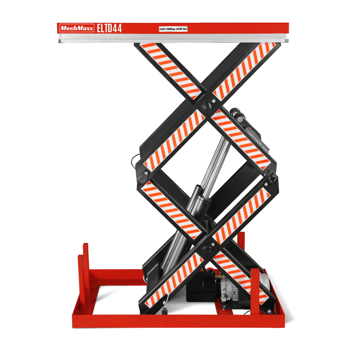 Stationary Electric Hydraulic Double Scissor Lift Table 4400lbs Capacity, Platform Size, 51.2” x 33.5”, Height 70.1”