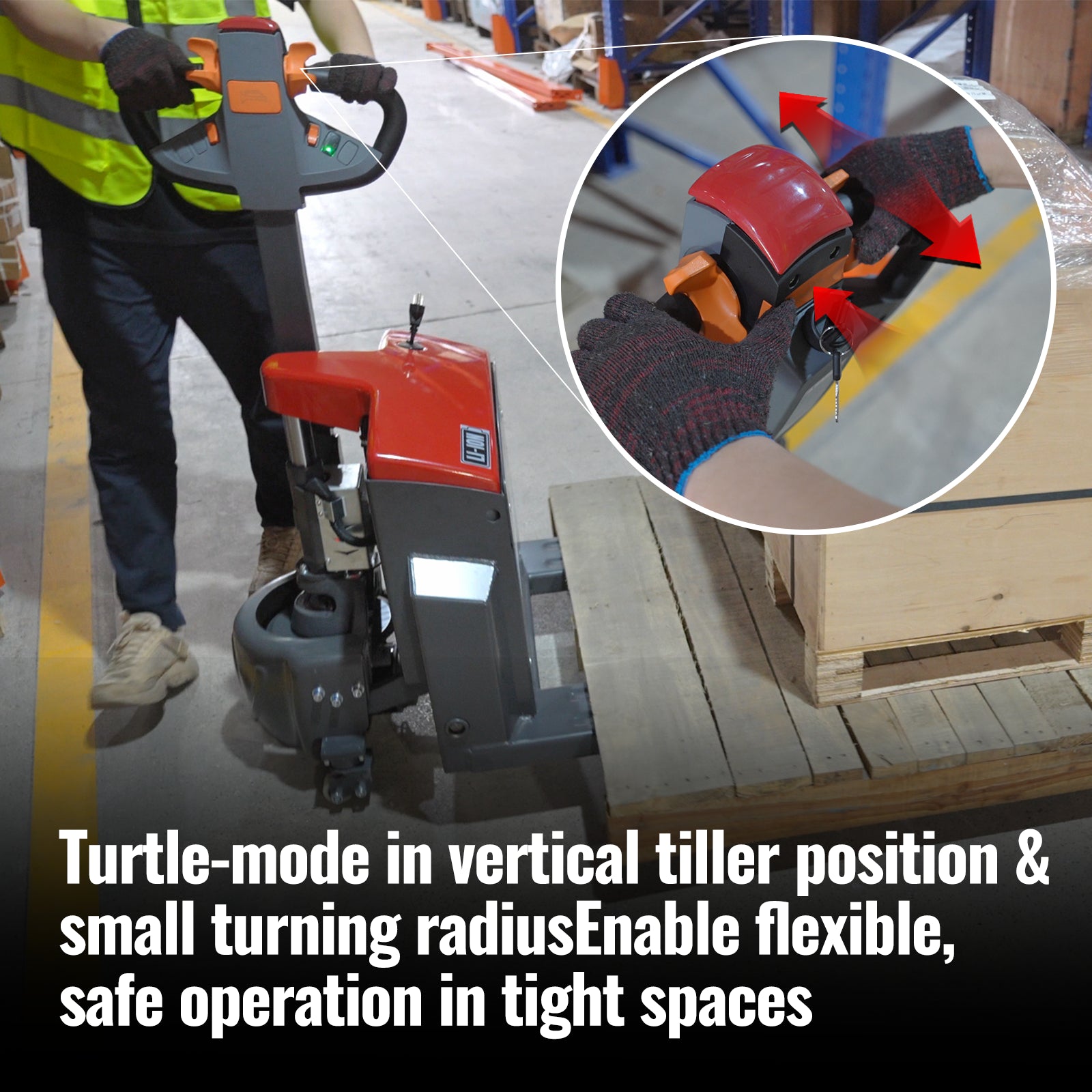 4400lbs Lithium-ion Electric Pallet Jack, 45"x27" Fork, 48V 50Ah Battery, Walkie Type Truck, EPT44