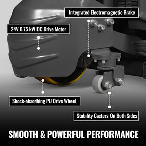 3300lbs Lithium-ion Electric Pallet Jack, 45"x27" Fork, 24V 40Ah Removable Battery, Walkie Type Truck, LPT33