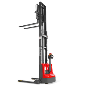 2640lbs Lithium-ion Electric Straddle Stacker, 138" Lift, Adjustable Legs & Forks, F26-138S