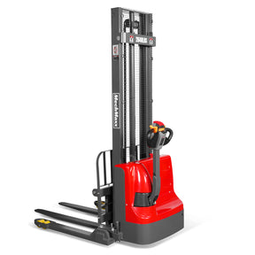 2640lbs Lithium-ion Electric Straddle Stacker, 138" Lift, Adjustable Legs & Forks, F26-138S