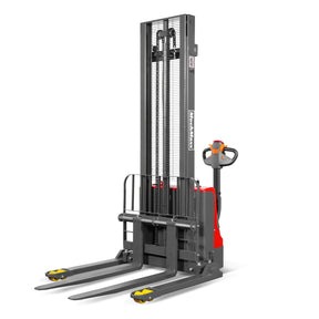 2640lbs Lithium-ion Electric Straddle Stacker, 138" Lift, Adjustable Legs & Forks, F26-138S