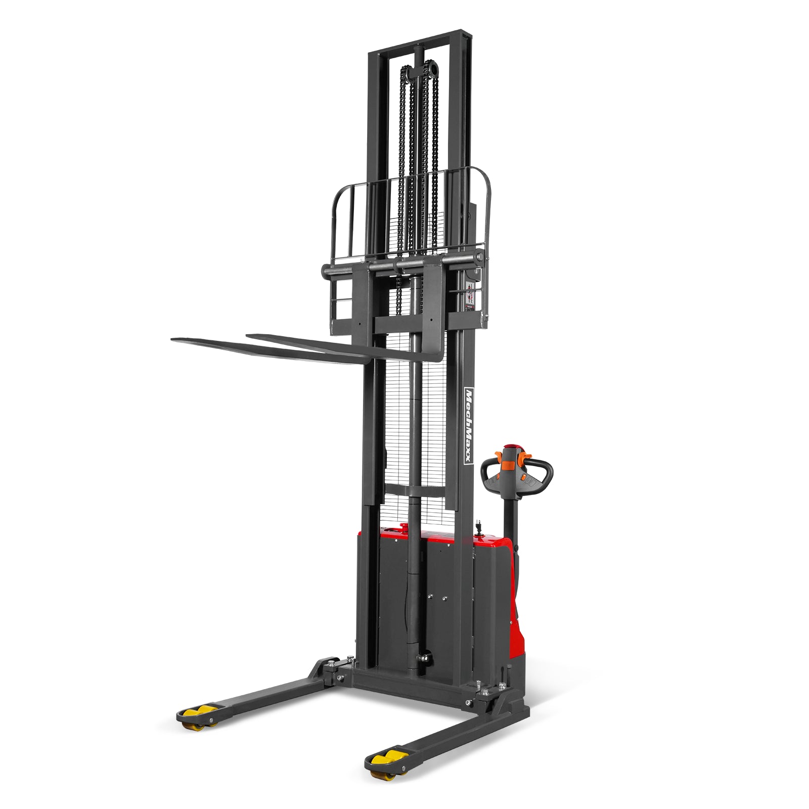 2640lbs Lithium-ion Electric Straddle Stacker, 138" Lift, Adjustable Legs & Forks, F26-138S