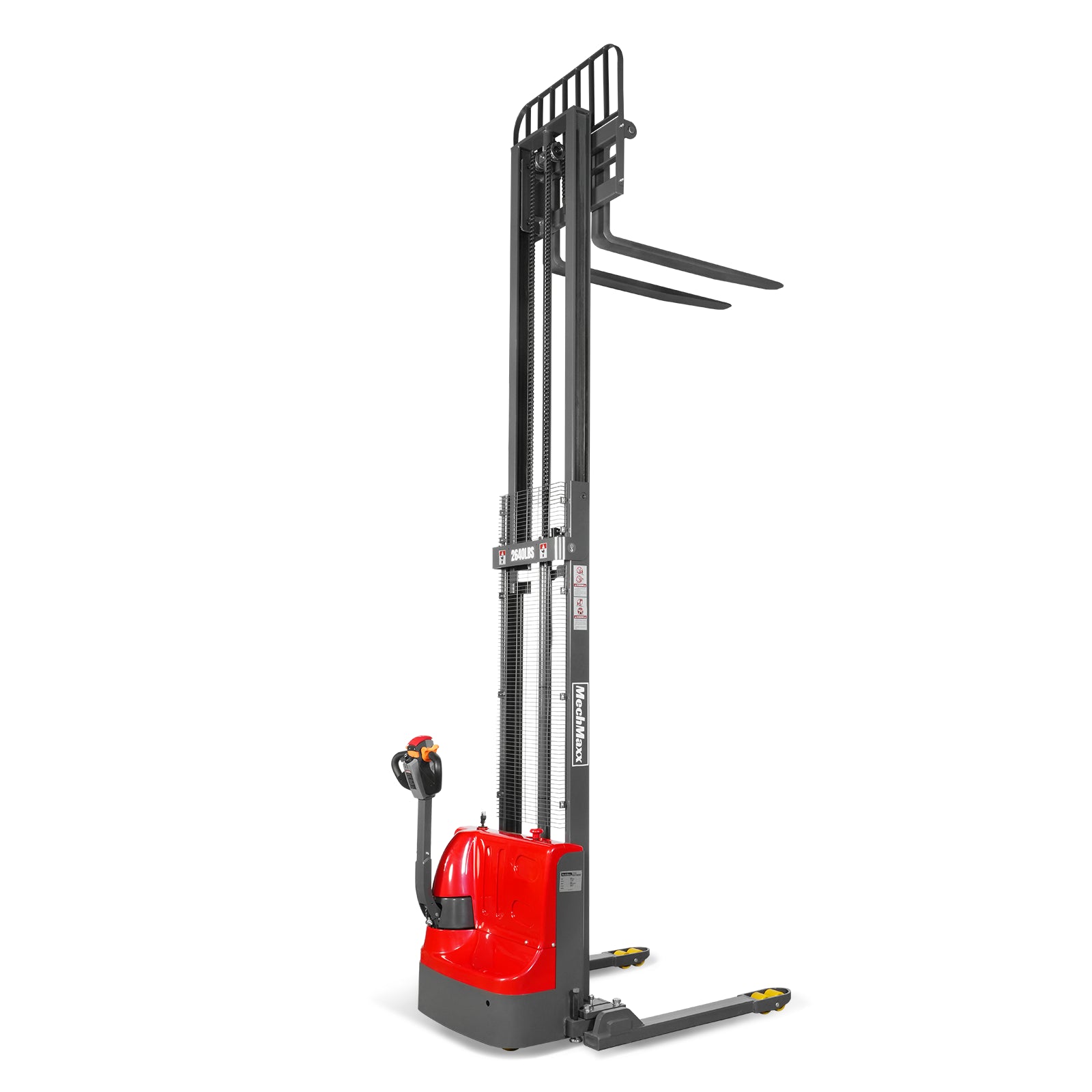 2640lbs Lithium-ion Electric Straddle Stacker, 138" Lift, Adjustable Legs & Forks, F26-138S
