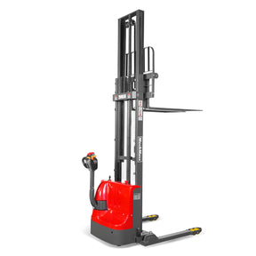 2640lbs Lithium-ion Electric Straddle Stacker, 138" Lift, Adjustable Legs & Forks, F26-138S