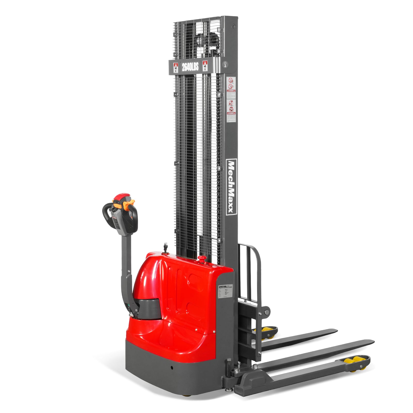 2640lbs Lithium-ion Electric Straddle Stacker, 138" Lift, Adjustable Legs & Forks, F26-138S
