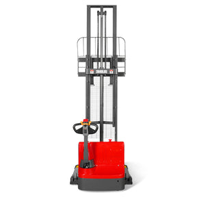 2640lbs Lithium-ion Electric Straddle Stacker, 138" Lift, Adjustable Legs & Forks, F26-138S