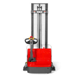 2640lbs Lithium-ion Electric Straddle Stacker, 138" Lift, Adjustable Legs & Forks, F26-138S