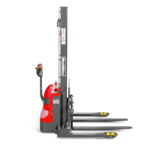 2640lbs Lithium-ion Electric Straddle Stacker, 138" Lift, Adjustable Legs & Forks, F26-138S