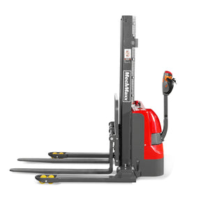 2640lbs Lithium-ion Electric Straddle Stacker, 98" Lift, Adjustable Legs & Forks, F26-98S