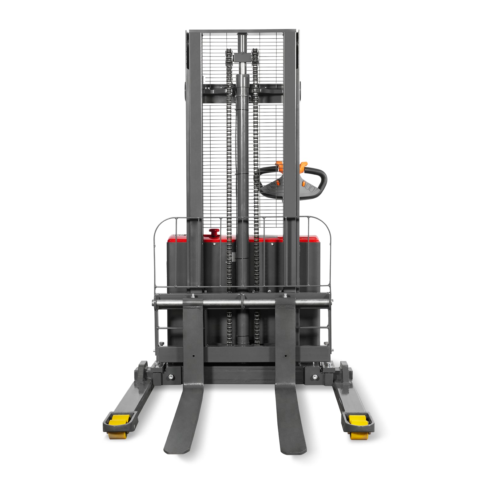 2640lbs Lithium-ion Electric Straddle Stacker, 98" Lift, Adjustable Legs & Forks, F26-98S