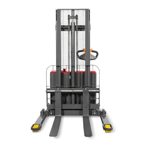 2640lbs Lithium-ion Electric Straddle Stacker, 98" Lift, Adjustable Legs & Forks, F26-98S