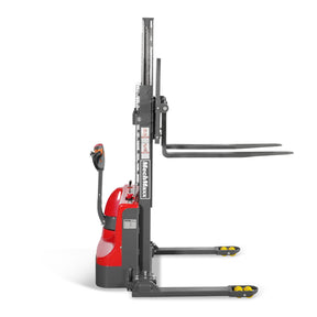 2640lbs Lithium-ion Electric Straddle Stacker, 98" Lift, Adjustable Legs & Forks, F26-98S