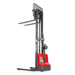 2640lbs Lithium-ion Electric Straddle Stacker, 98" Lift, Adjustable Legs & Forks, F26-98S