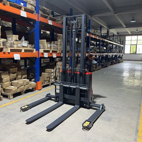 2640lbs Electric Straddle Stacker, 98" Lift, Adjustable Legs & Forks, F26-98SLA