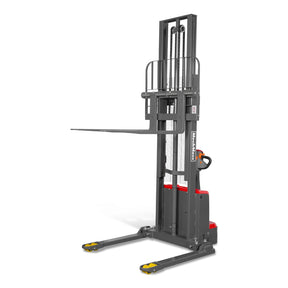 3300lbs Lithium-ion Electric Straddle Stacker, 118" Lift, Adjustable Legs & Forks, F33-118S