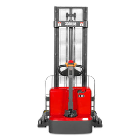 3300lbs Lithium-ion Electric Straddle Stacker, 118" Lift, Adjustable Legs & Forks, F33-118S