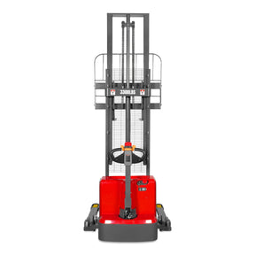 3300lbs Lithium-ion Electric Straddle Stacker, 118" Lift, Adjustable Legs & Forks, F33-118S