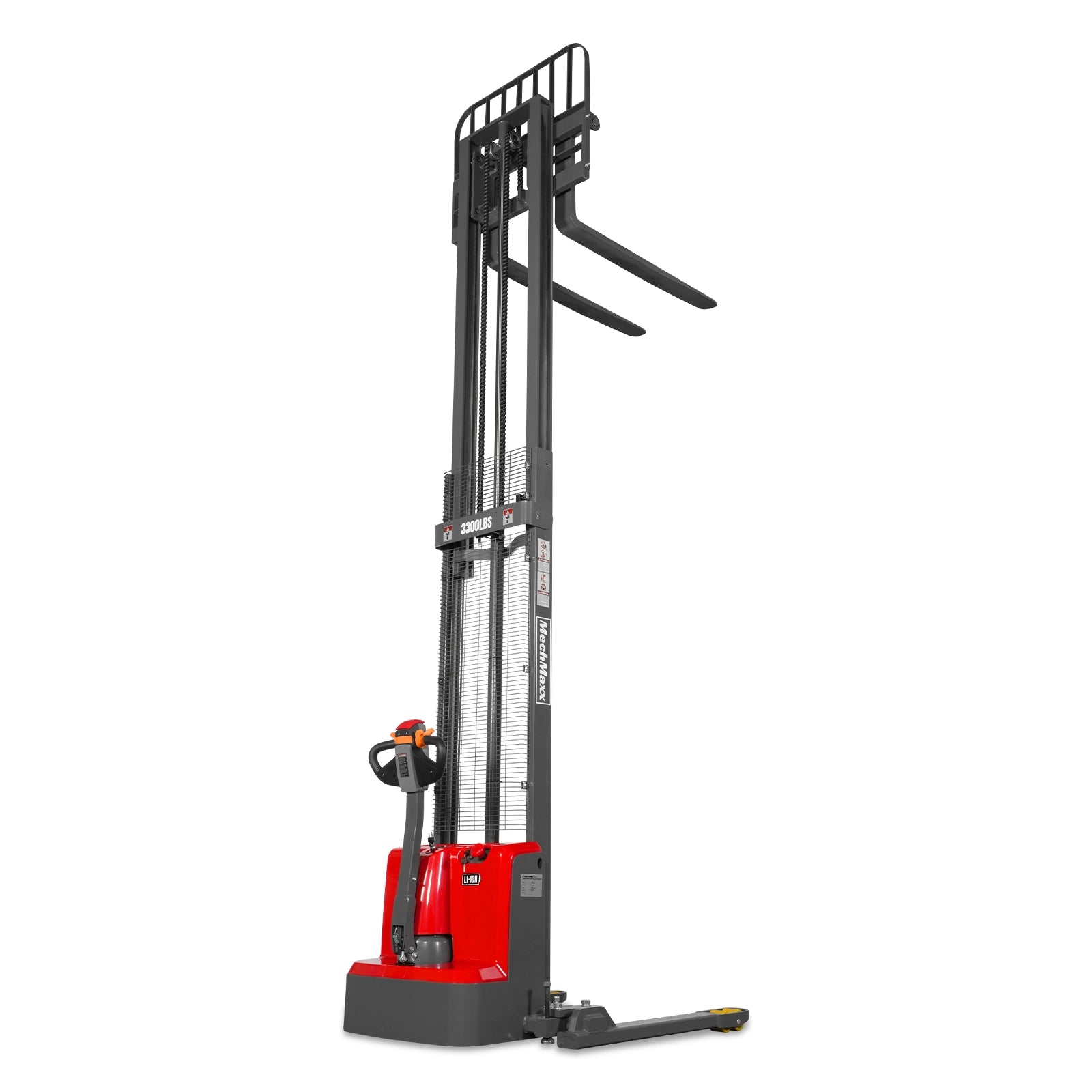 3300lbs Lithium-ion Electric Straddle Stacker, 138" Lift, Adjustable Legs & Forks, F33-138S