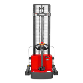 3300lbs Lithium-ion Electric Straddle Stacker, 138" Lift, Adjustable Legs & Forks, F33-138S