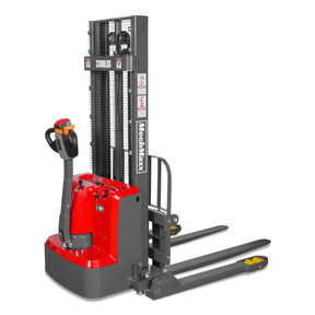 3300lbs Lithium-ion Electric Straddle Stacker, 98" Lift, Adjustable Legs & Forks, F33-98S