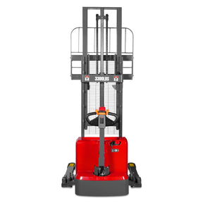 3300lbs Lithium-ion Electric Straddle Stacker, 98" Lift, Adjustable Legs & Forks, F33-98S