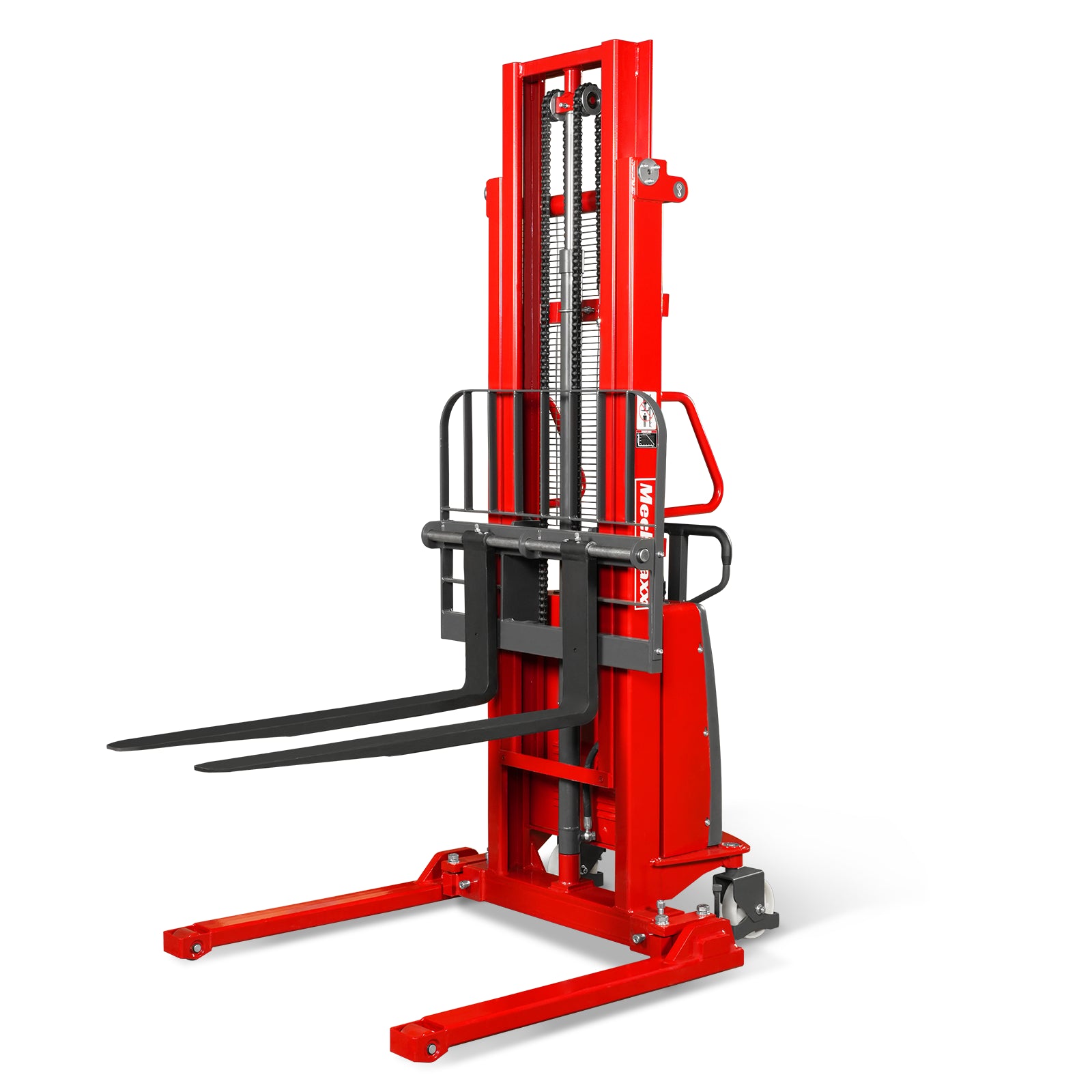 3300lbs Semi-Electric Straddle Stacker, 118" Lift, Adjustable Legs & Forks, S33-118S