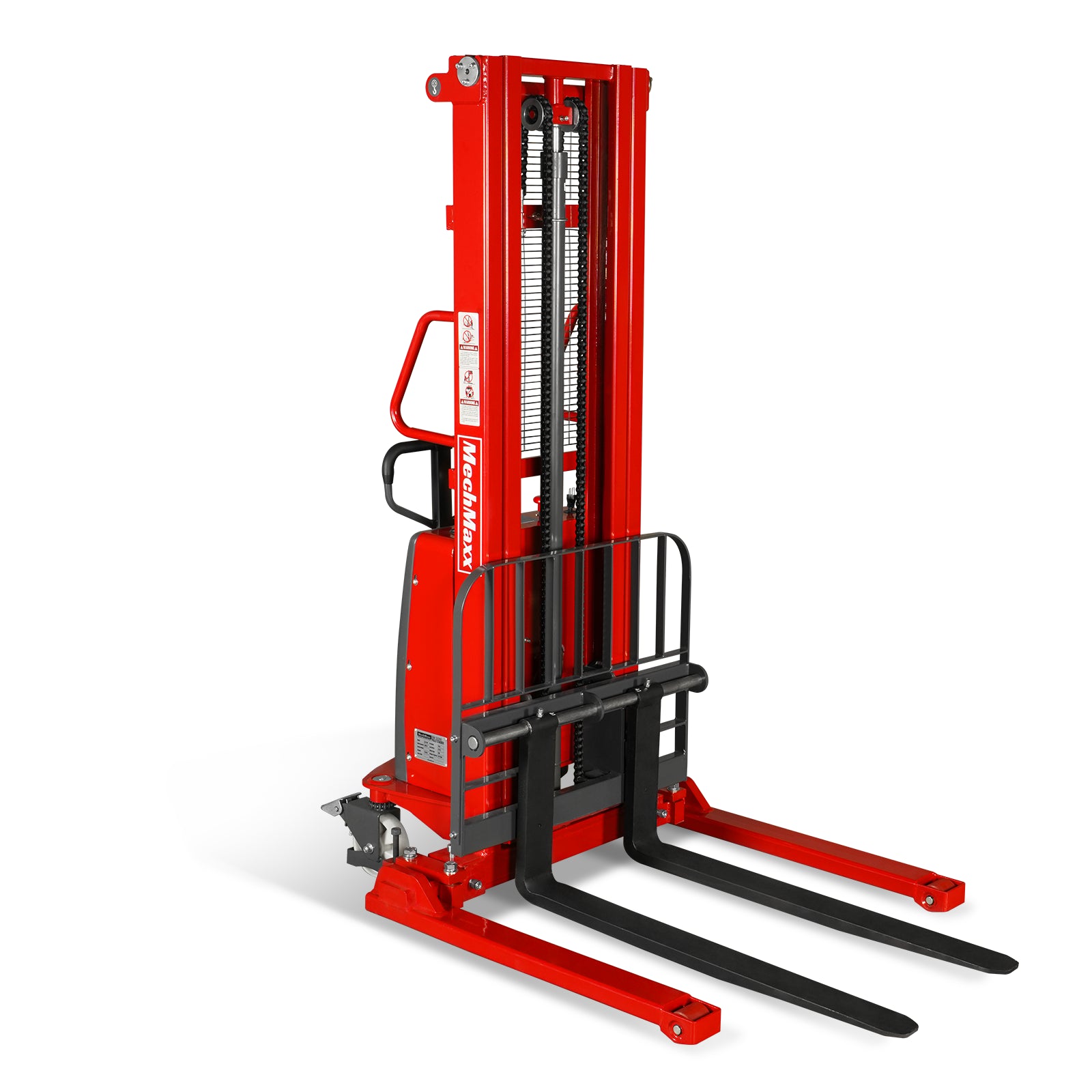 3300lbs Semi-Electric Straddle Stacker, 118" Lift, Adjustable Legs & Forks, S33-118S