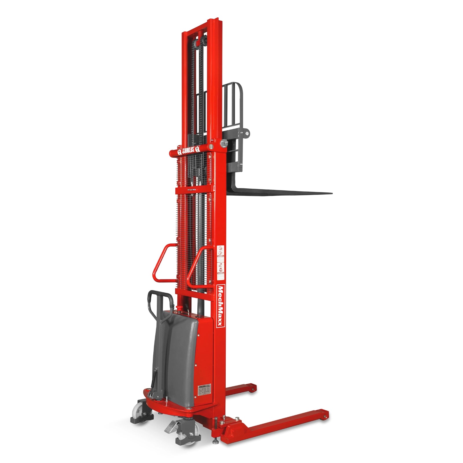 3300lbs Semi-Electric Straddle Stacker, 138" Lift, Adjustable Legs & Forks, S33-138S