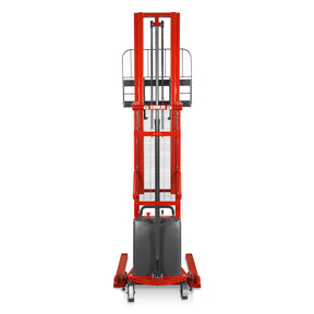 3300lbs Semi-Electric Straddle Stacker, 138" Lift, Adjustable Legs & Forks, S33-138S