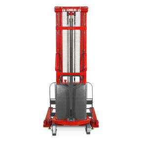 3300lbs Semi-Electric Straddle Stacker, 138" Lift, Adjustable Legs & Forks, S33-138S