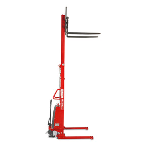 3300lbs Semi-Electric Straddle Stacker, 138" Lift, Adjustable Legs & Forks, S33-138S