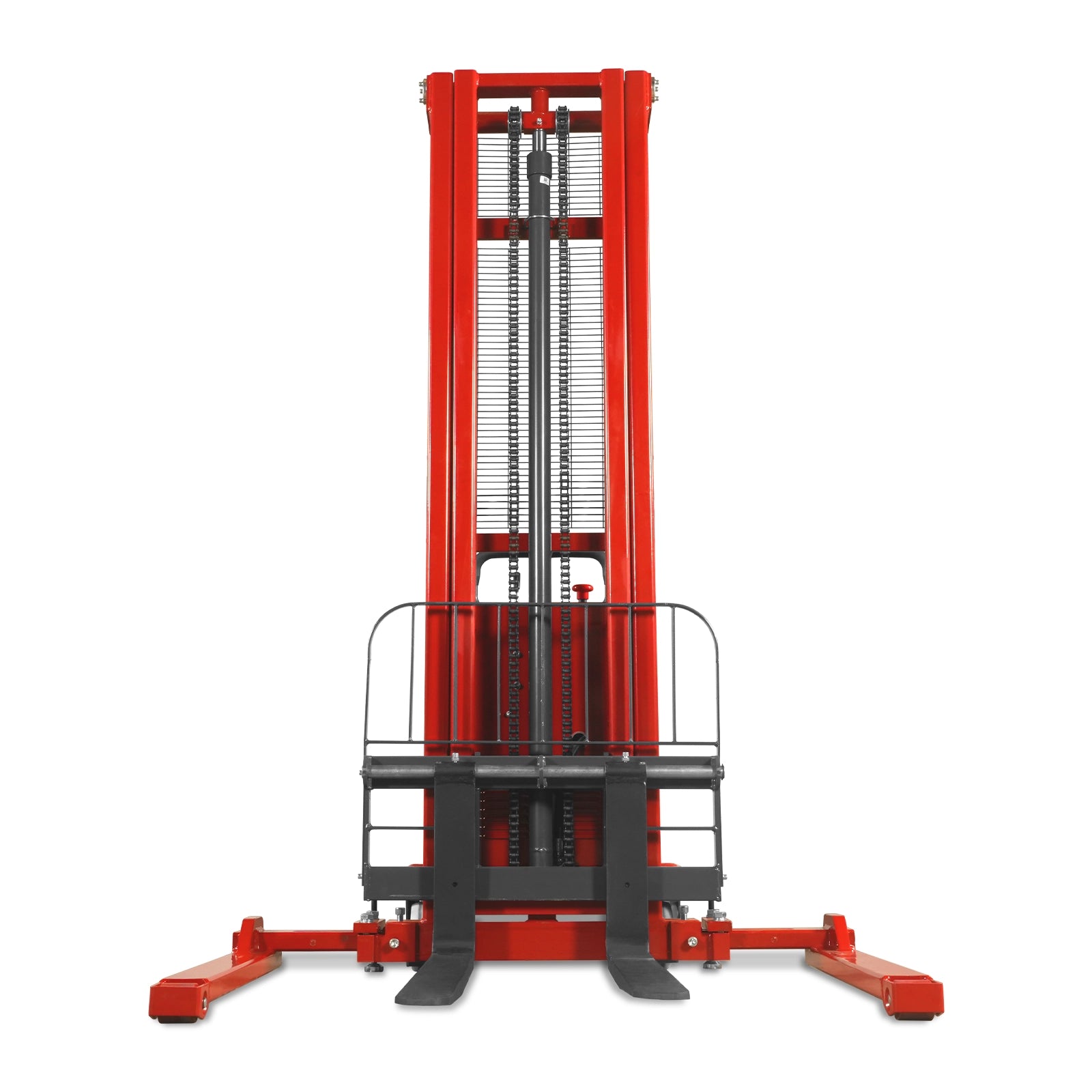 3300lbs Semi-Electric Straddle Stacker, 138" Lift, Adjustable Legs & Forks, S33-138S